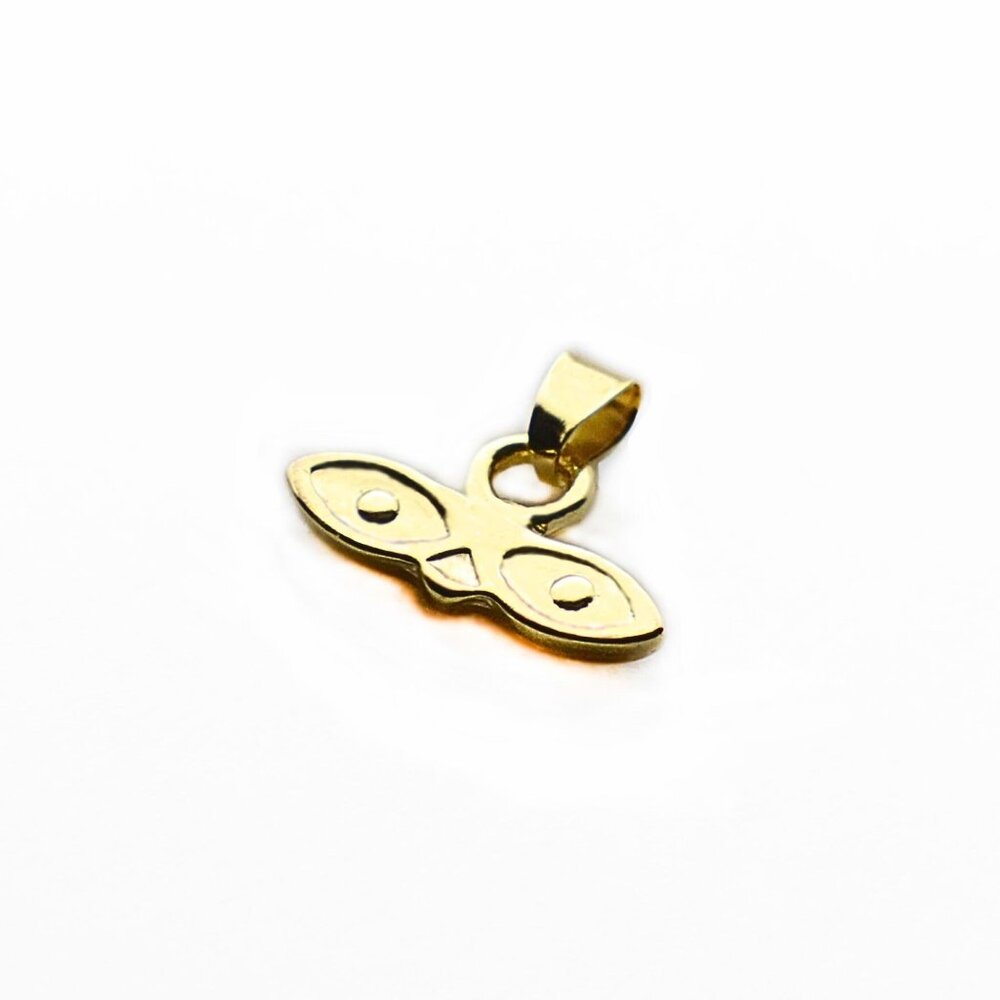 14k Gold Plated Charm Ojitos de Santa Lucia Protección Contra el Mal de Ojo 20"